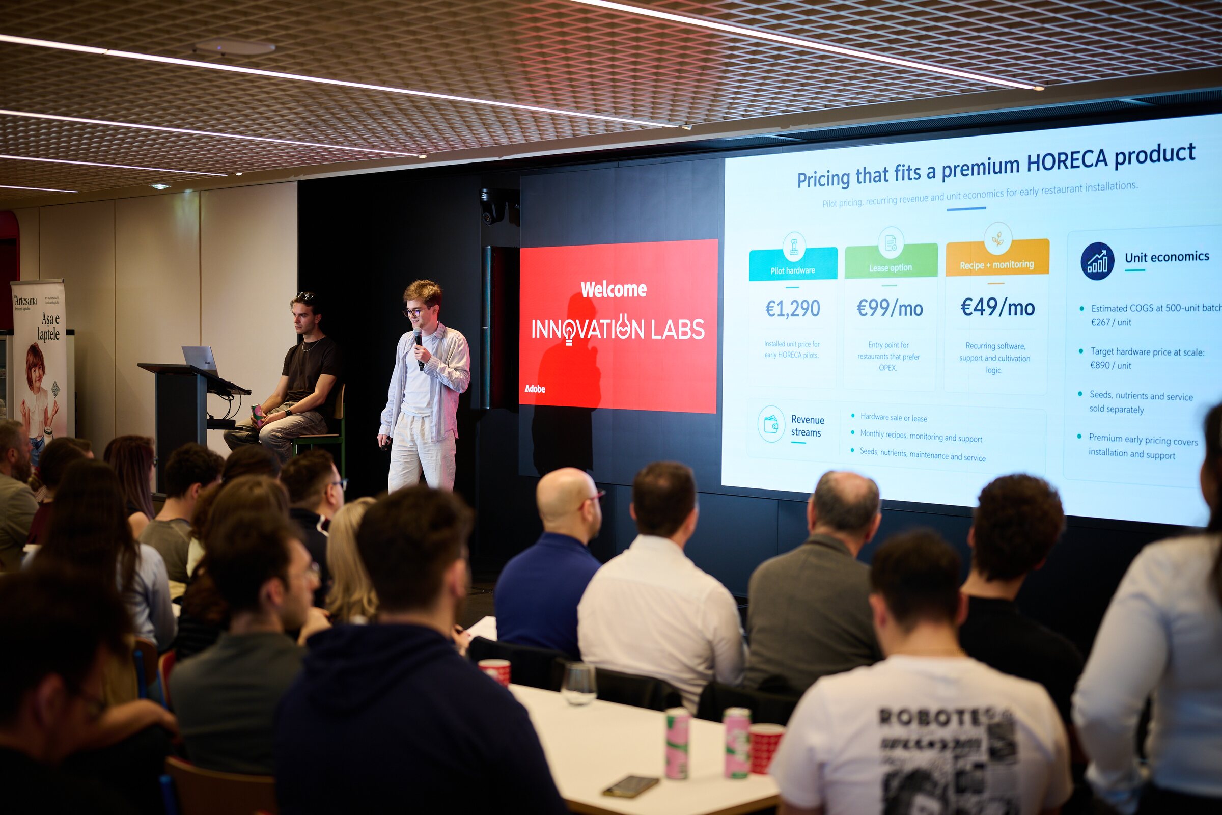 FlavoRotor pricing model presented during the Innovation Labs pitch