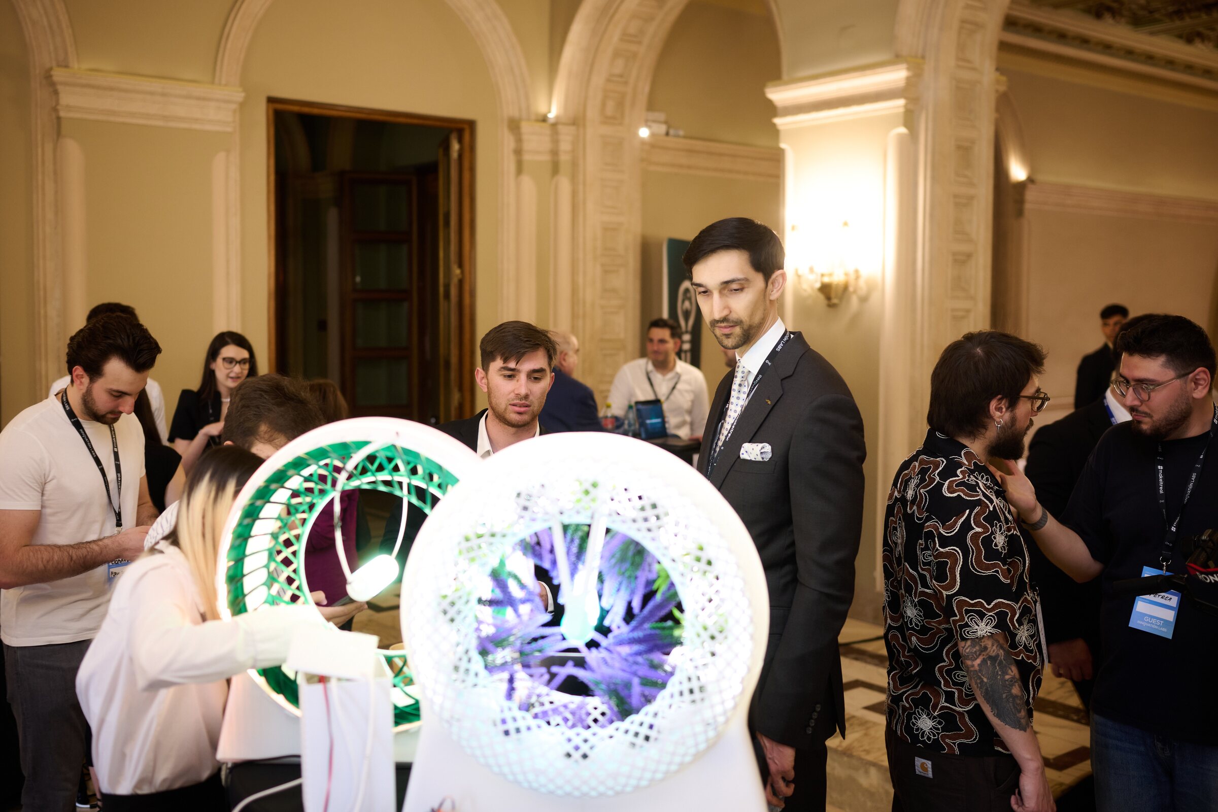 Two illuminated FlavoRotor prototypes at the Innovation Labs expo