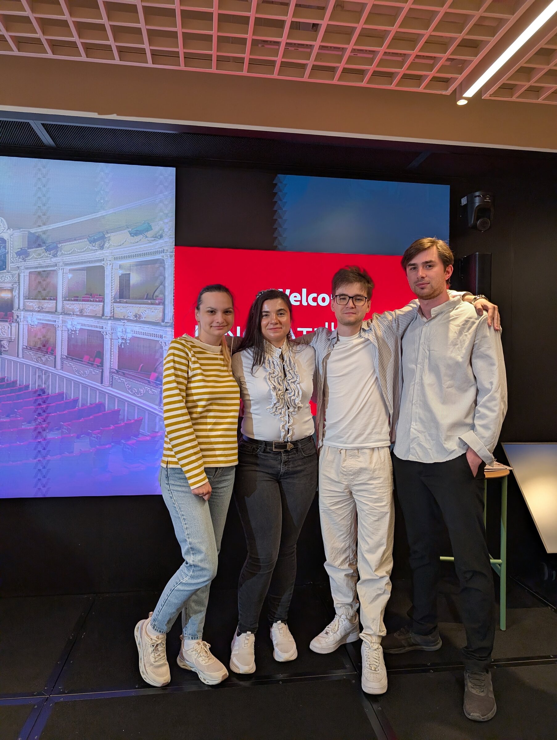 FlavoRotor team standing on the Innovation Labs stage